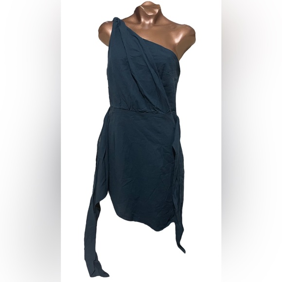 Deep Sea Green Cotton Wrap Dress - Picture 5 of 12